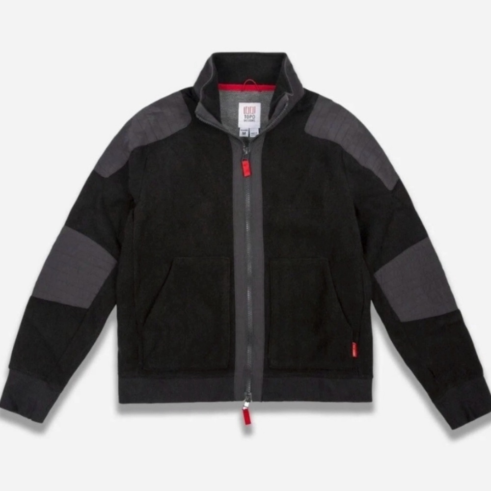 Topo Designs Women’s Black Wool Global Full Zip Moto Style Jacket Sz S